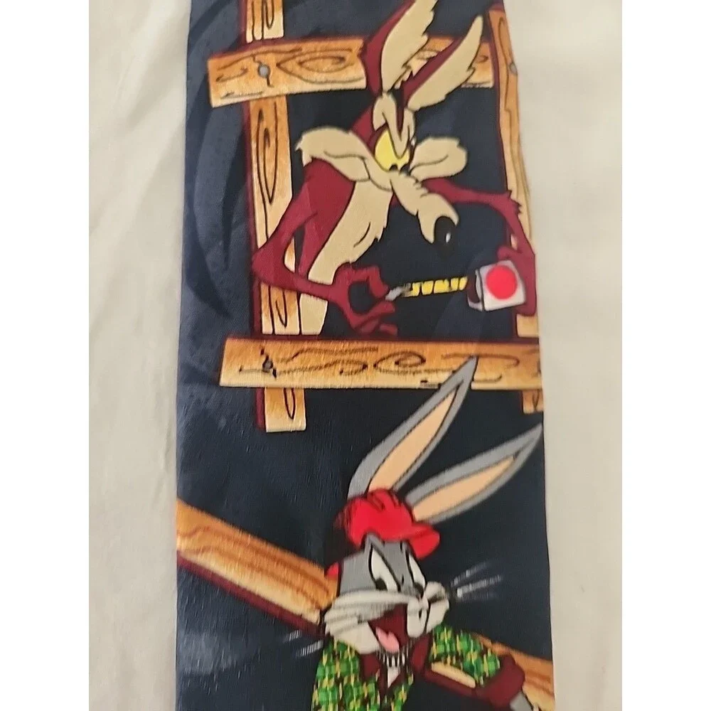 Vintage 90’s Looney Tunes Mania Carpenter Taz, Bugs Bunny & Wiley Coyote NeckTie